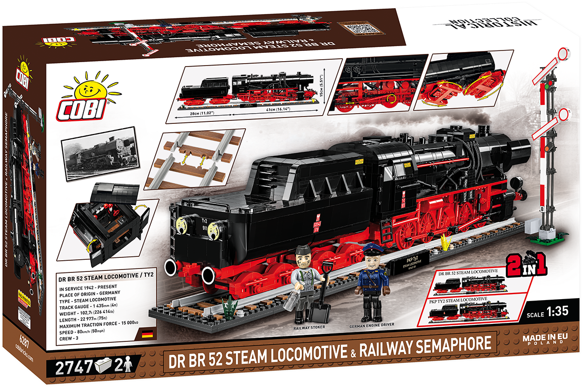 COBI DR BR 52 Steam Locomotive & Railway Semaphore: Set #6287