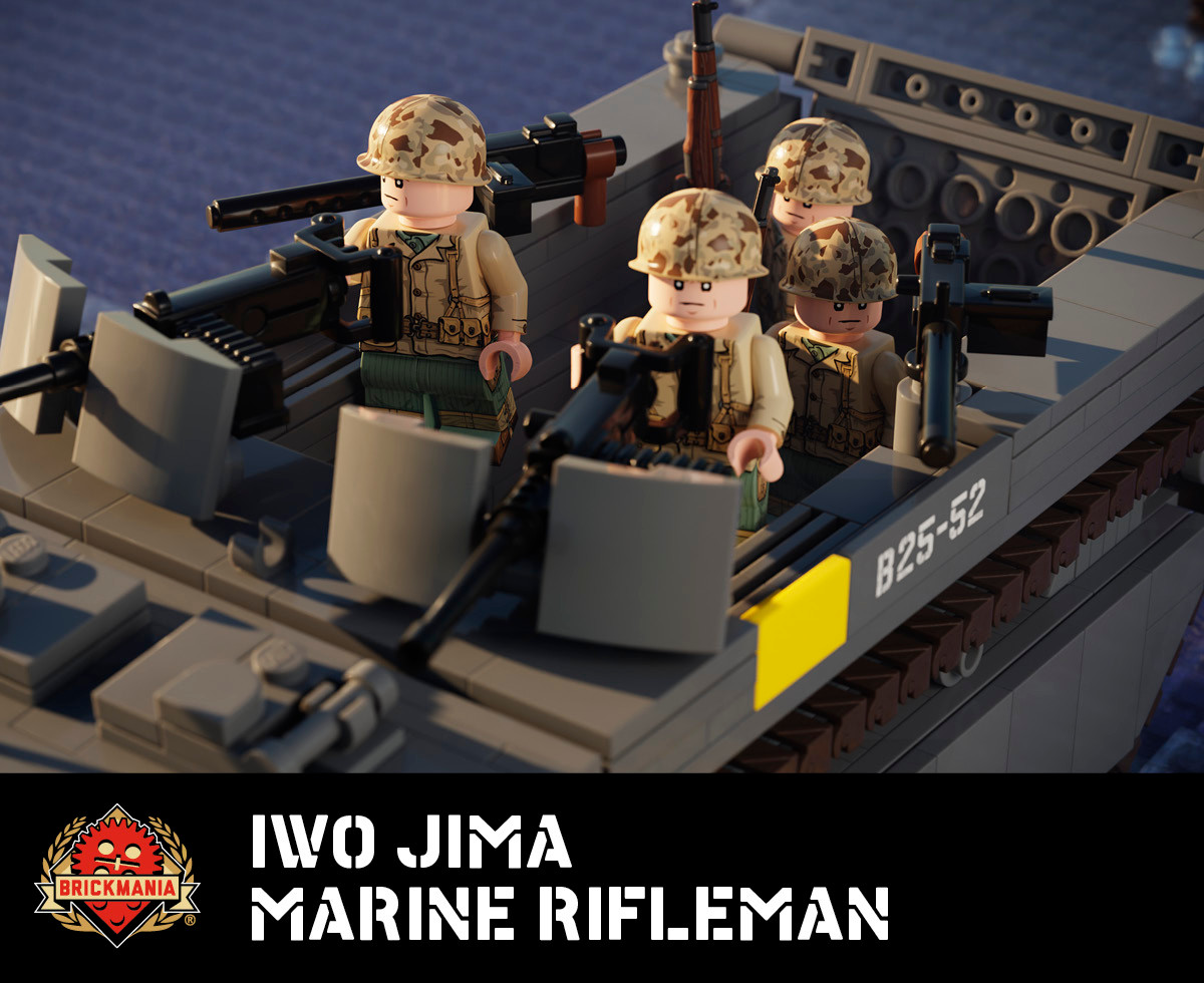 Iwo Jima Marine Rifleman with Perfect Caliber™ Brickarms® M1 Garand