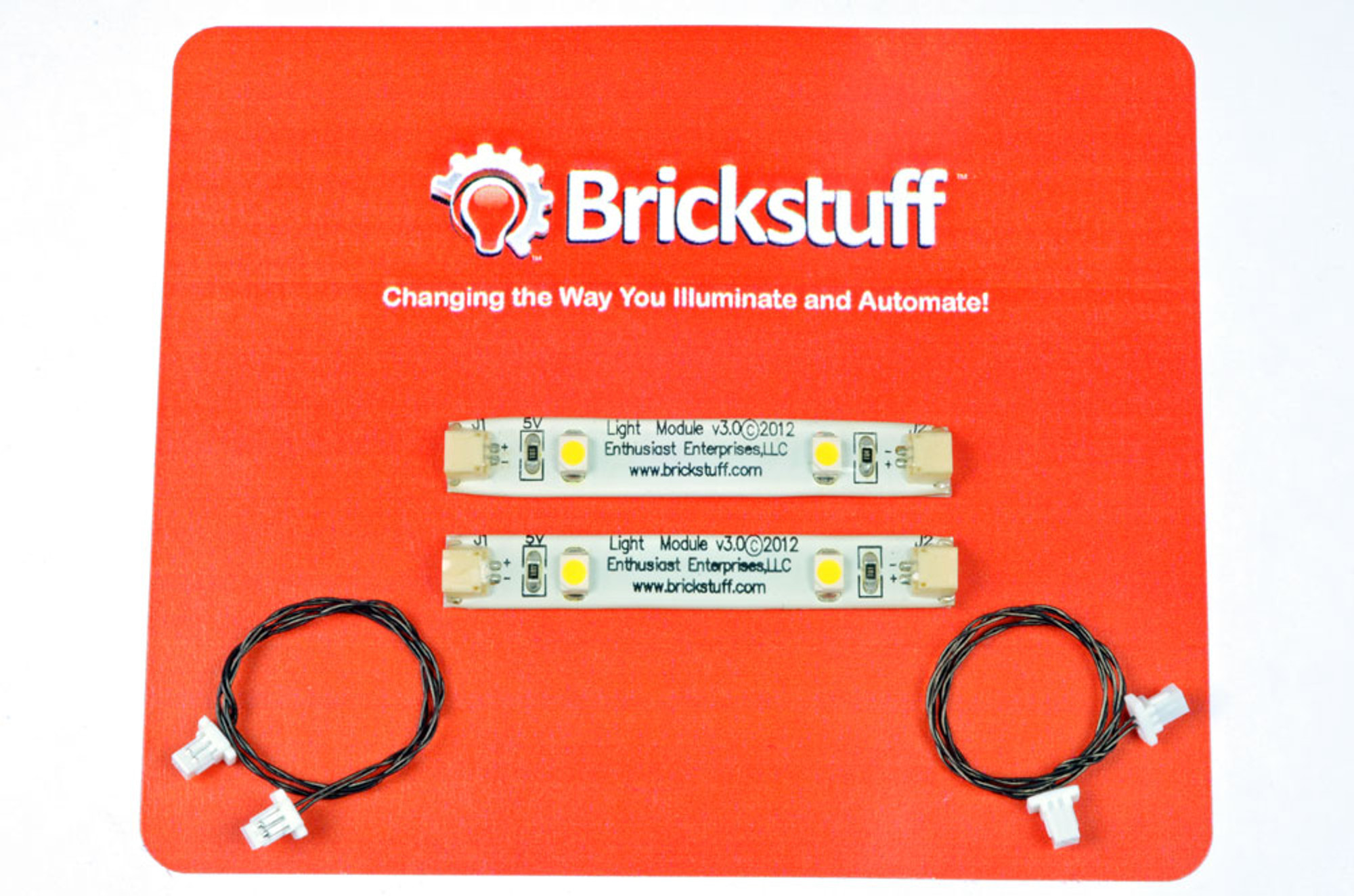 Brickstuff Two Warm White LED Strips with Adhesive Backing and Two 6