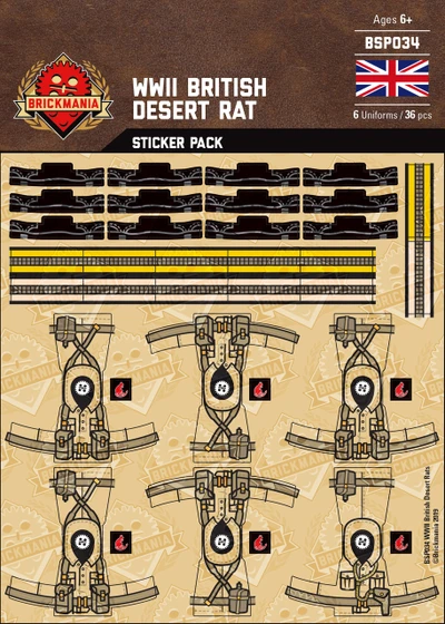 WWII British Desert Rat Sticker Pack