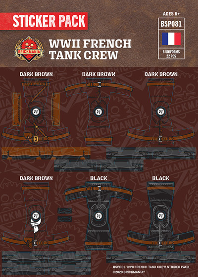 WWII French Tank Crew Sticker Pack