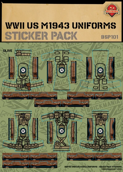 WWII US M1943 Uniforms - Squad Pack Stickers