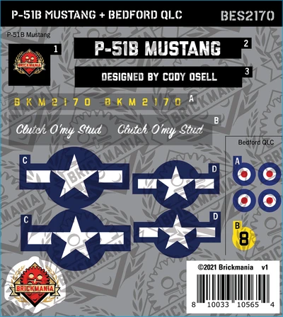P-51B Mustang + Bedford QLC (BKE2170) - Sticker Pack