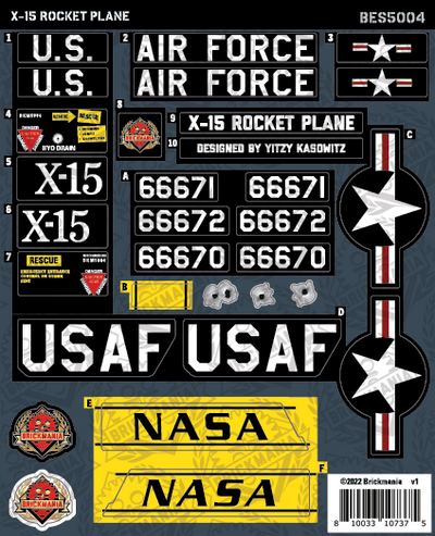 X-15 Rocket Plane (BKE5004) - Sticker Pack