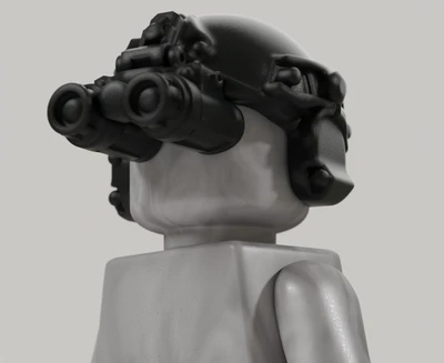 Fast Helmet with Binocular Night Vision Goggles - Down