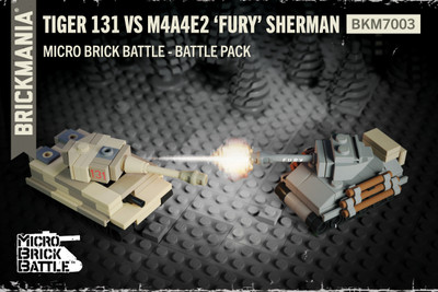Tiger 131 Vs M4A4E2 'Fury' Sherman – Micro Brick Battle Battle Pack
