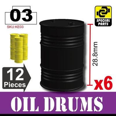 Minifig Cat Oil Drums (x6)