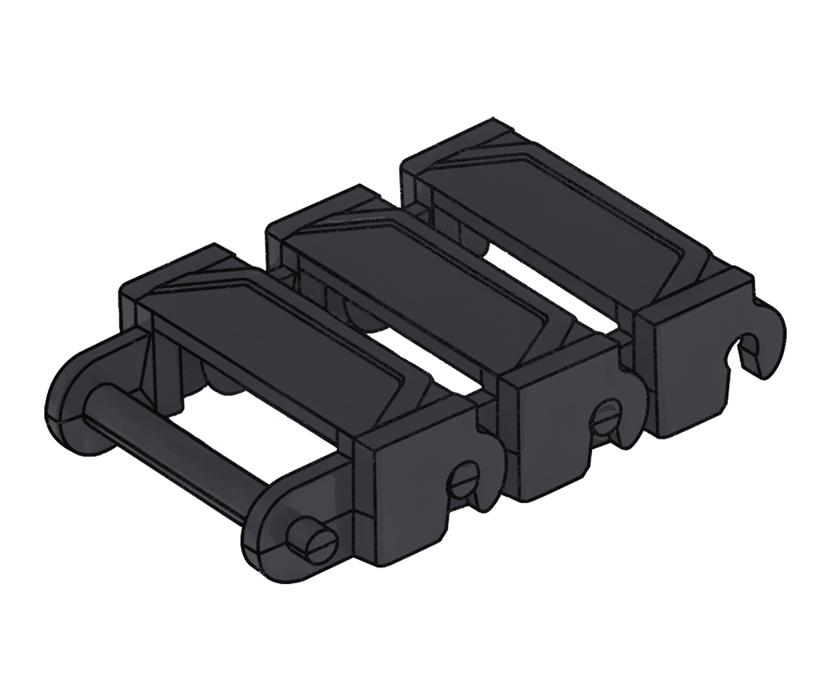 Brickmania® Track Links™ V2 - Chevron Double Wide - Black - x150