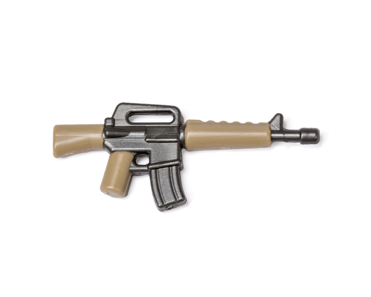 BrickArms Reloaded Overmolded M16 GM & Dark Tan - Brickmania