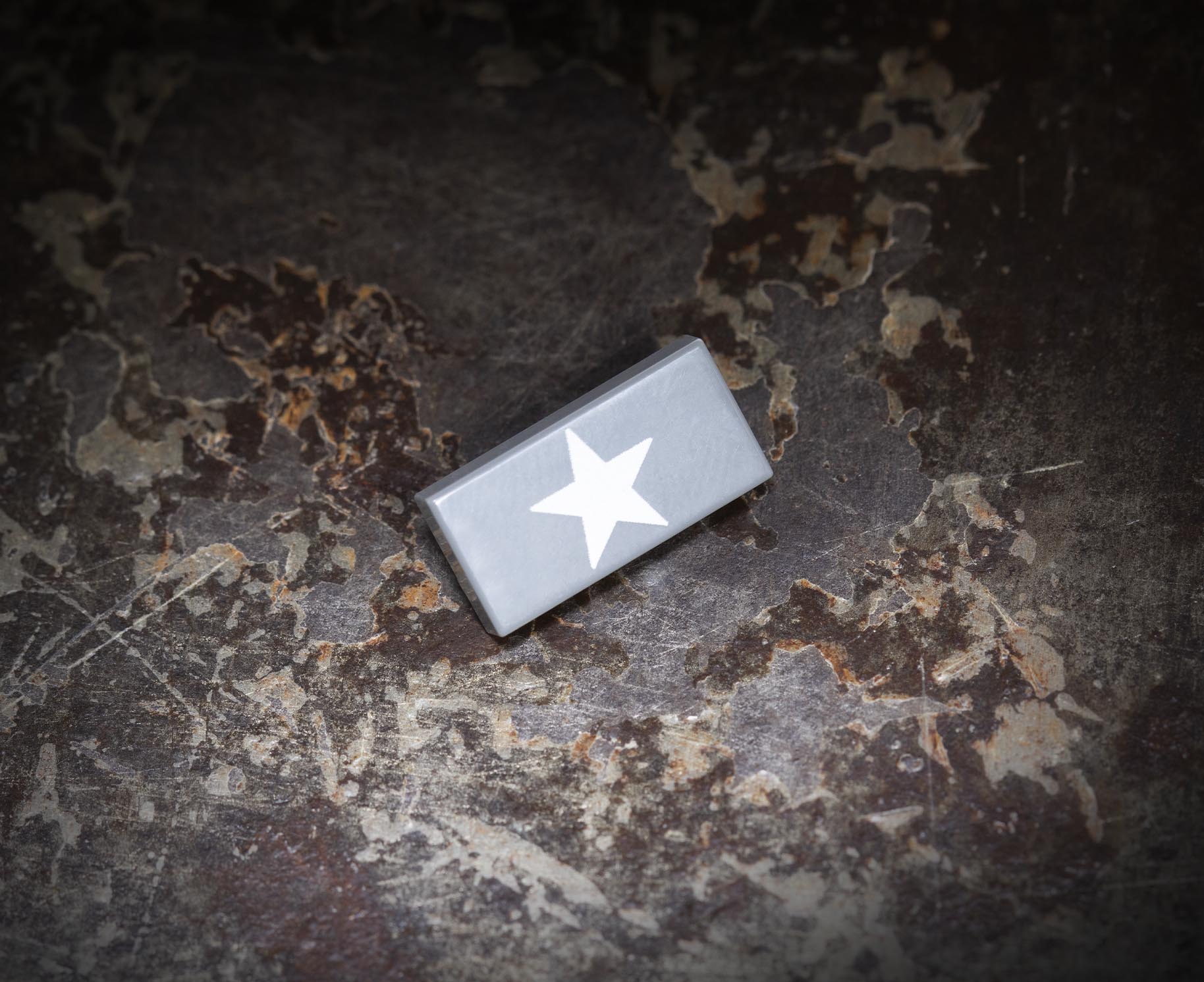 1x2 Allied Star Tile - Dark Gray - Brickmania Toys