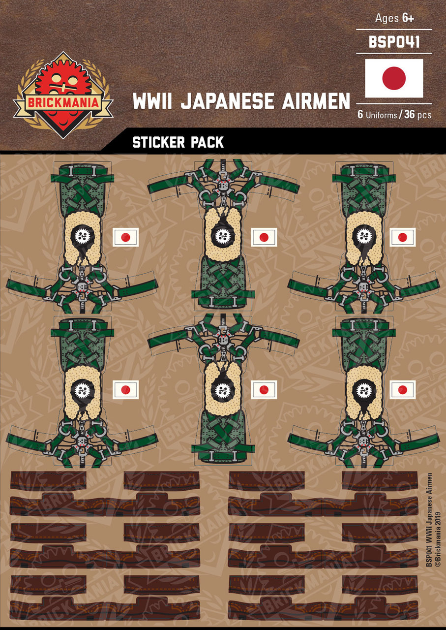 WWII Japanese Airmen - Sticker Pack - Brickmania Toys