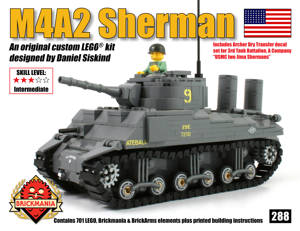 M4A2 Sherman (US Marines 3rd Tank Battalion) - Brickmania Toys