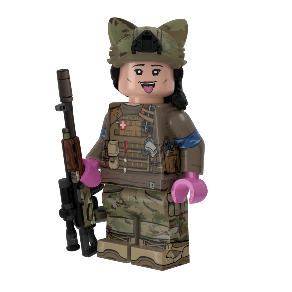 Ukrainian Army Cat Lady with Perfect Caliber™ BrickArms® AK-SV
