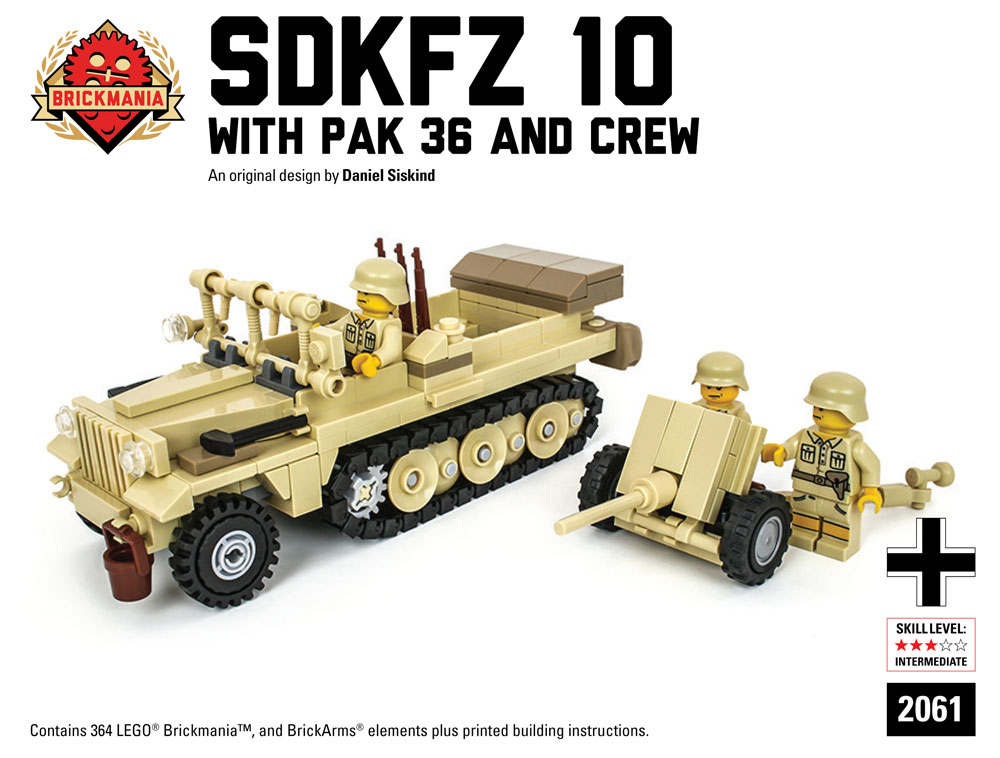 brickmania製ww2ドイツ軍トラックと8.8cm対空砲セット brickmania製ww2