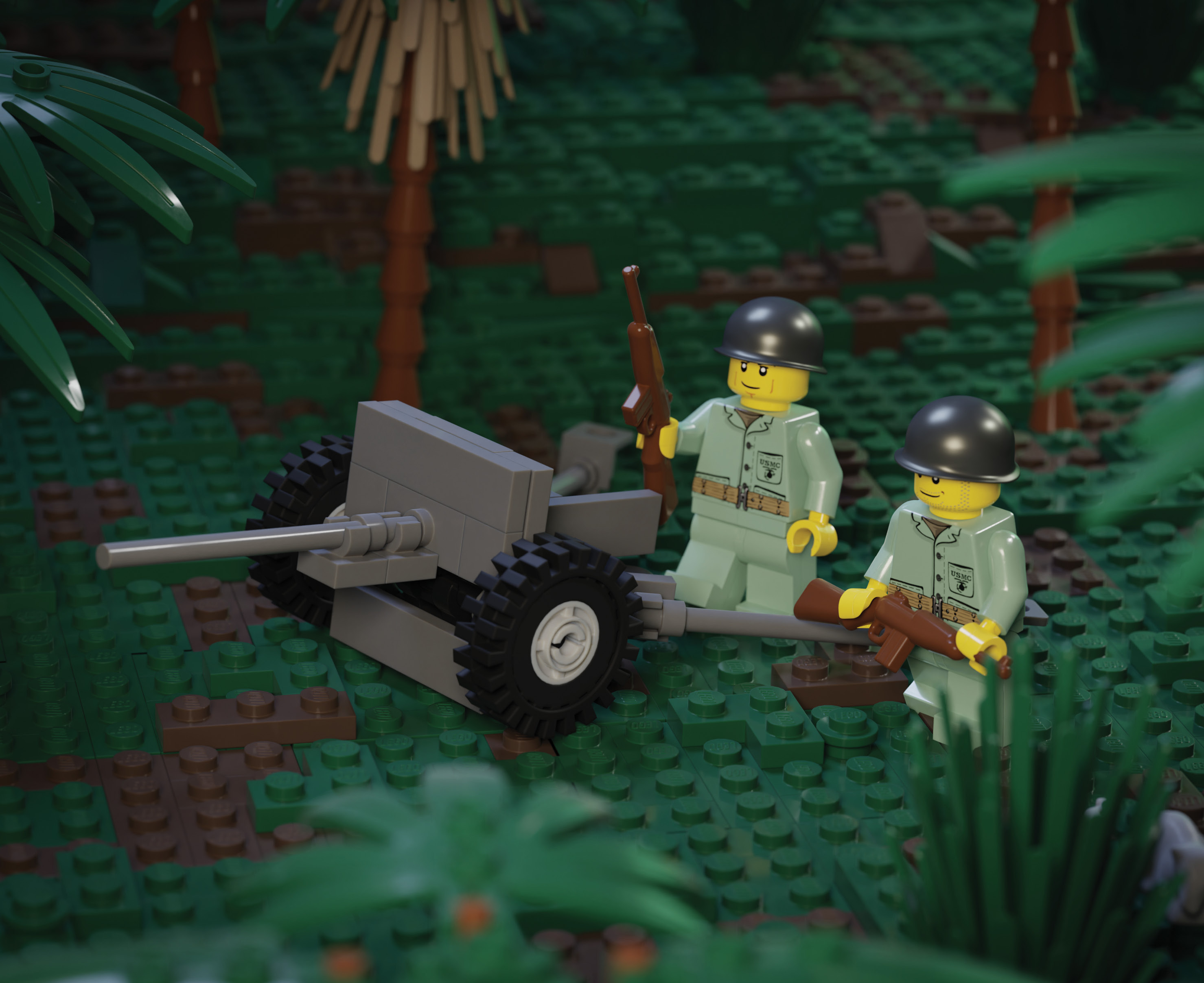 37mm Gun M3 – WWII American Anti-Tank Gun – Brickmania Classic Series