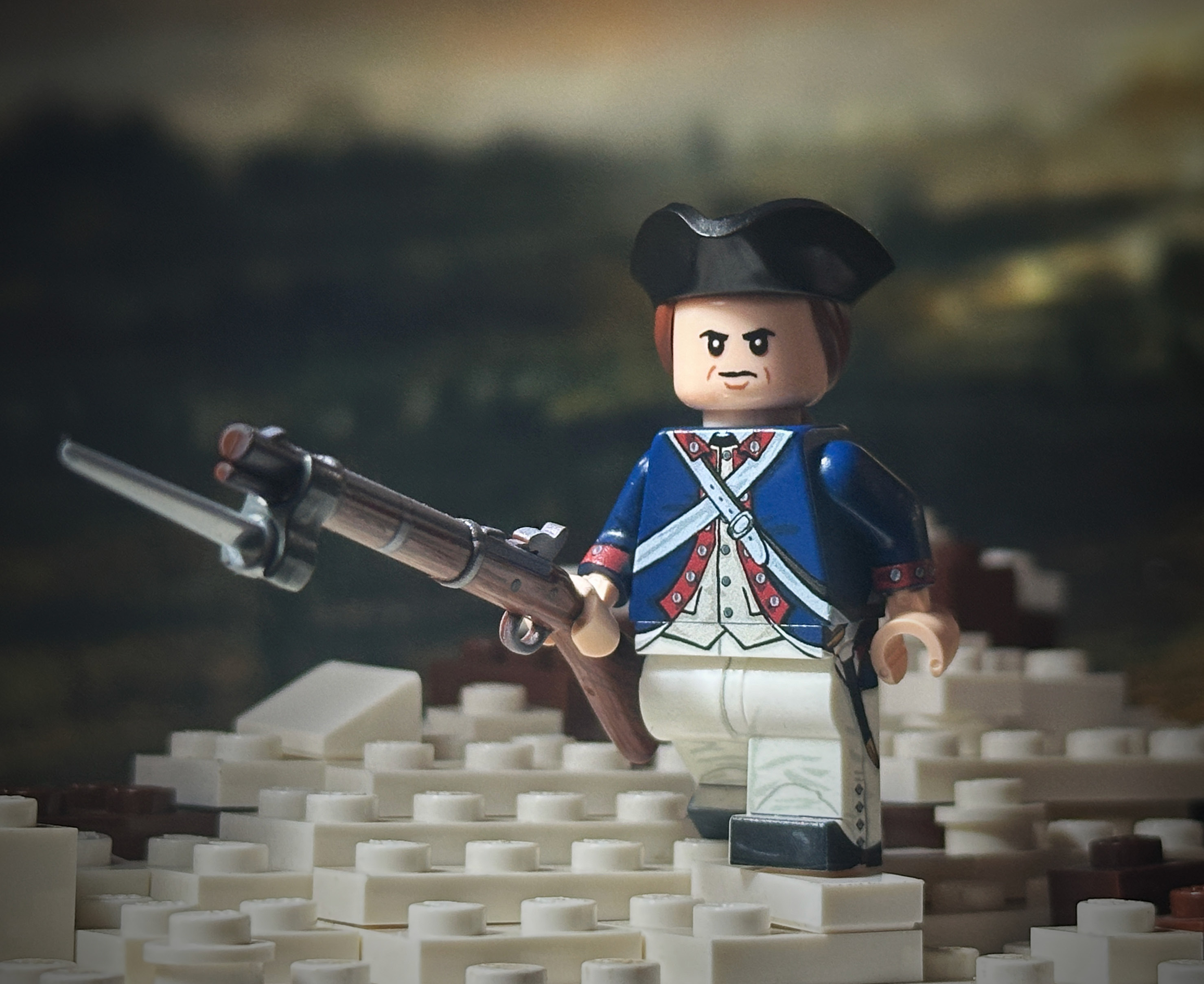 American Revolutionary War Soldier V.2 with Perfect Caliber™ BrickArms® Flintlock Musket and Bayonet