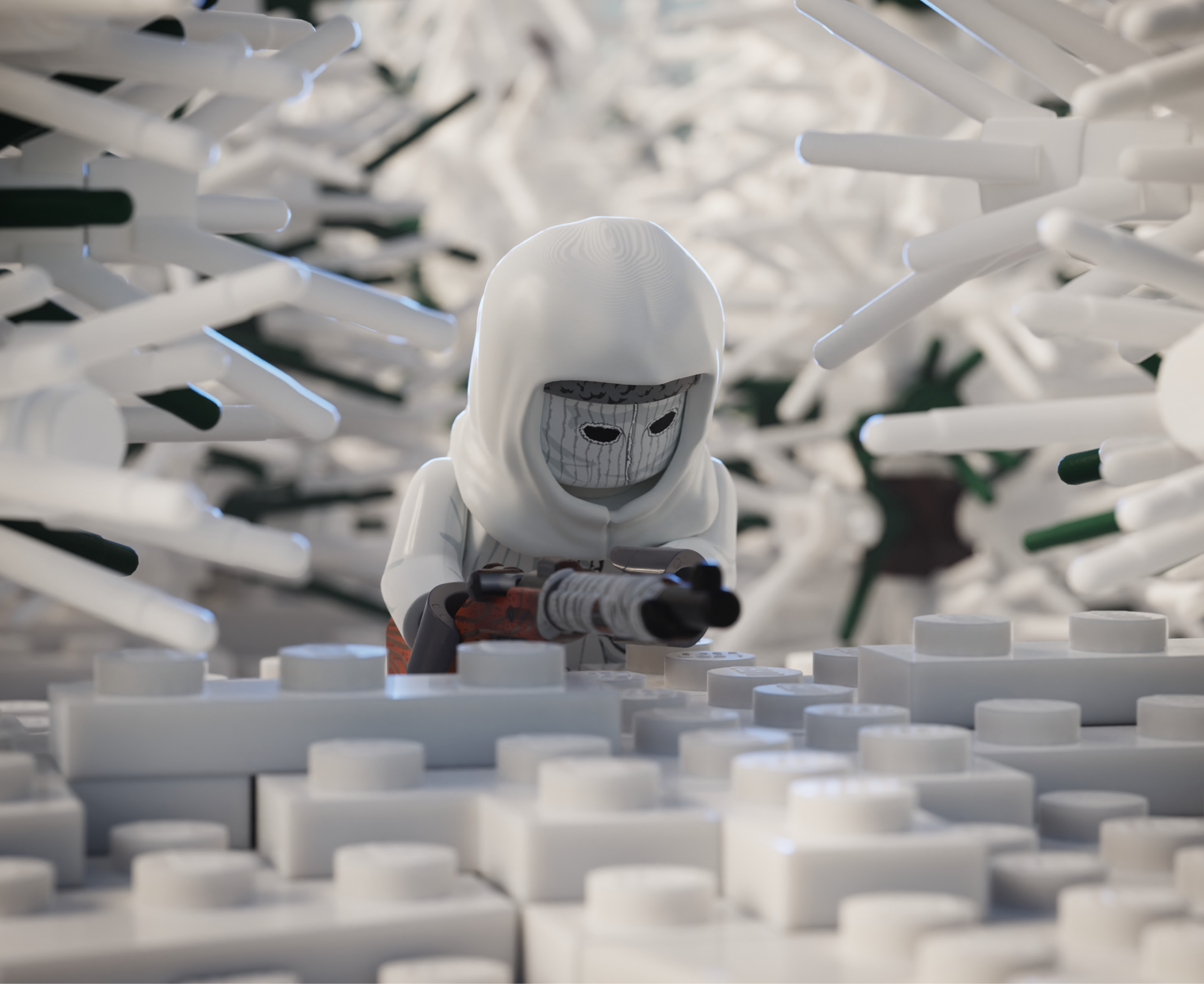 White Death with Perfect Caliber™ Winter Wrap BrickArms® Mosin Nagant NO SCOPE