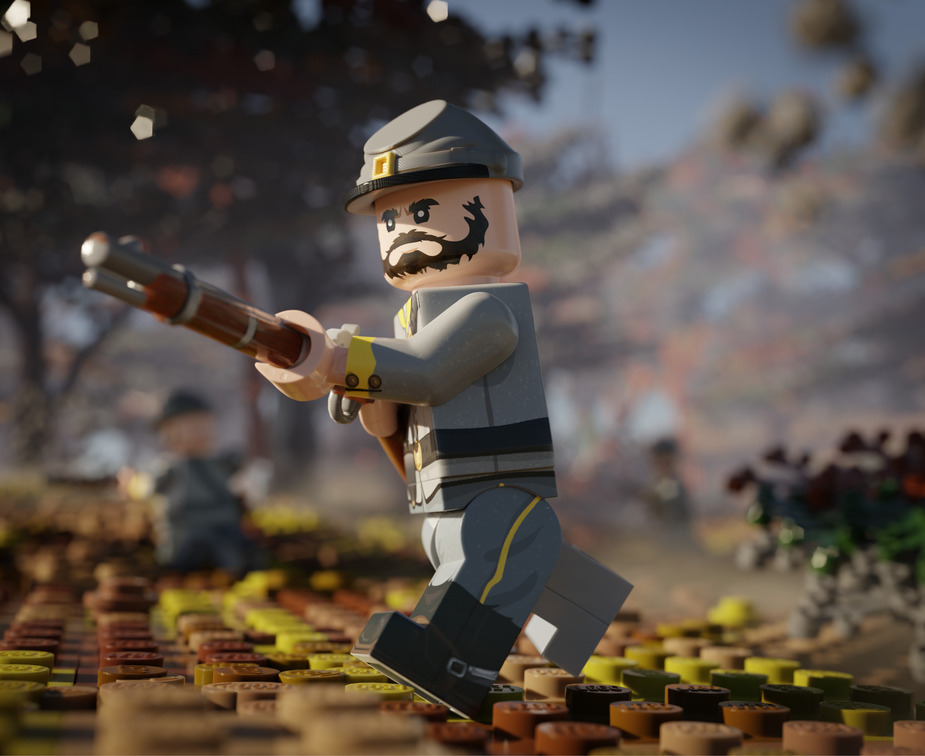 Civil War Dismounted Confederate Cavalry with Perfect Caliber™ BrickArms® Caplock Musket 
