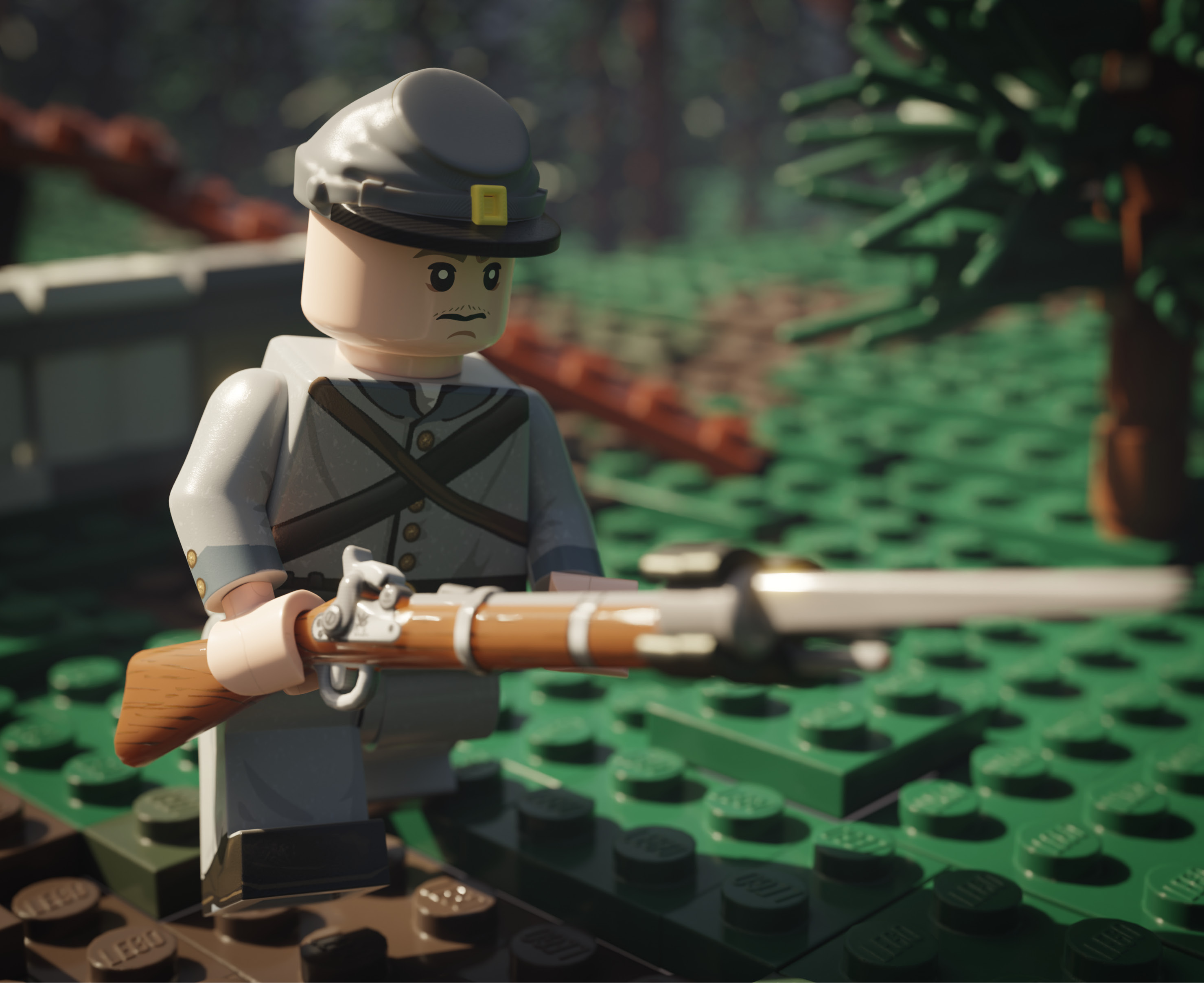 Civil War Confederate Infantry with Perfect Caliber™ BrickArms® Caplock Musket & Bayonet