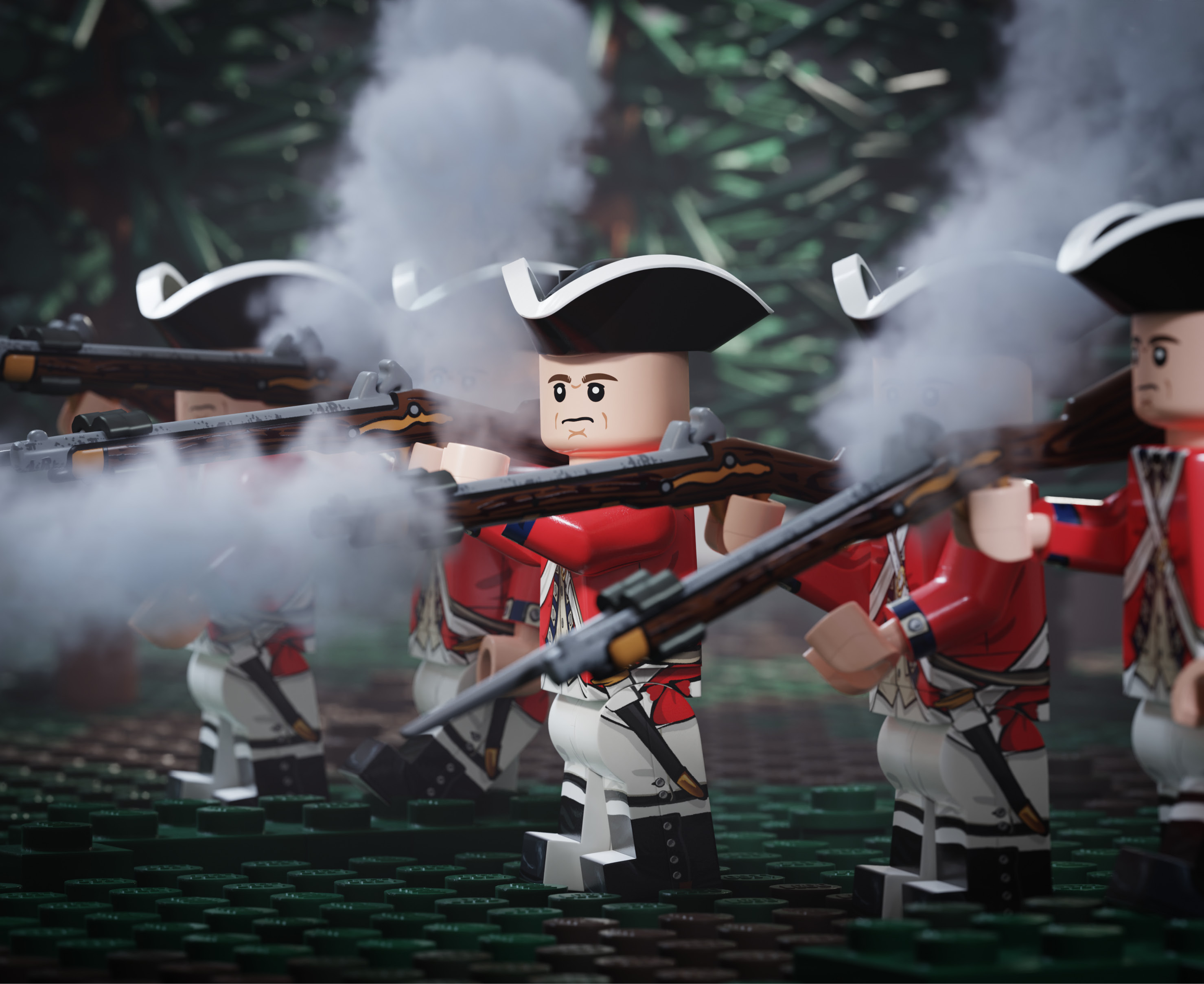 American Revolutionary War Redcoat with Perfect Caliber™ BrickArms® Flintlock Musket & Bayonet