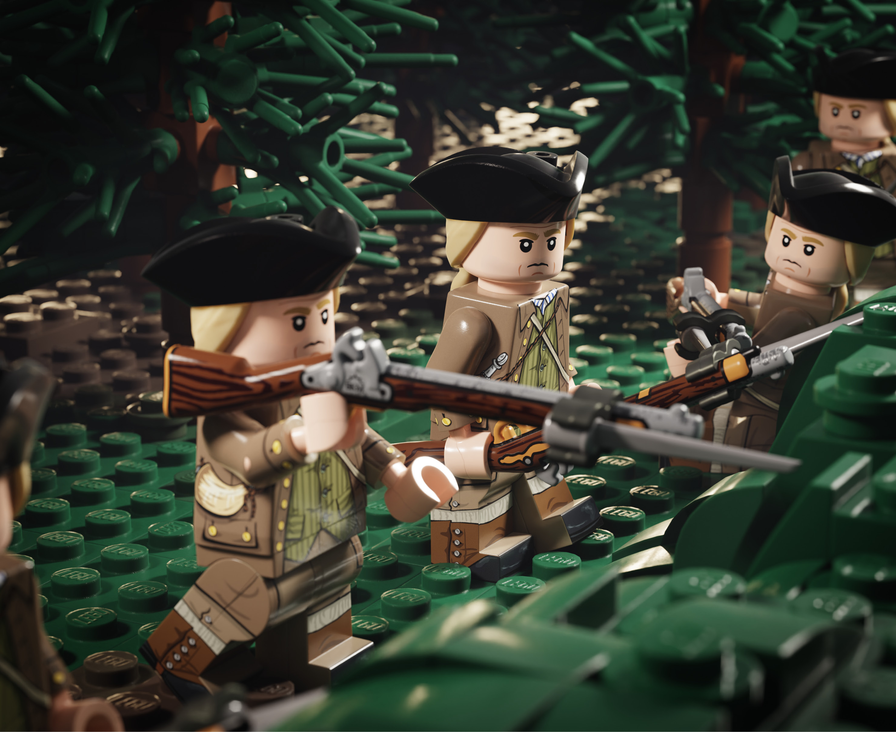 American Revolutionary War Colonial Militia "Minutemen" with Perfect Caliber™ BrickArms® Flintlock Musket & Bayonet
