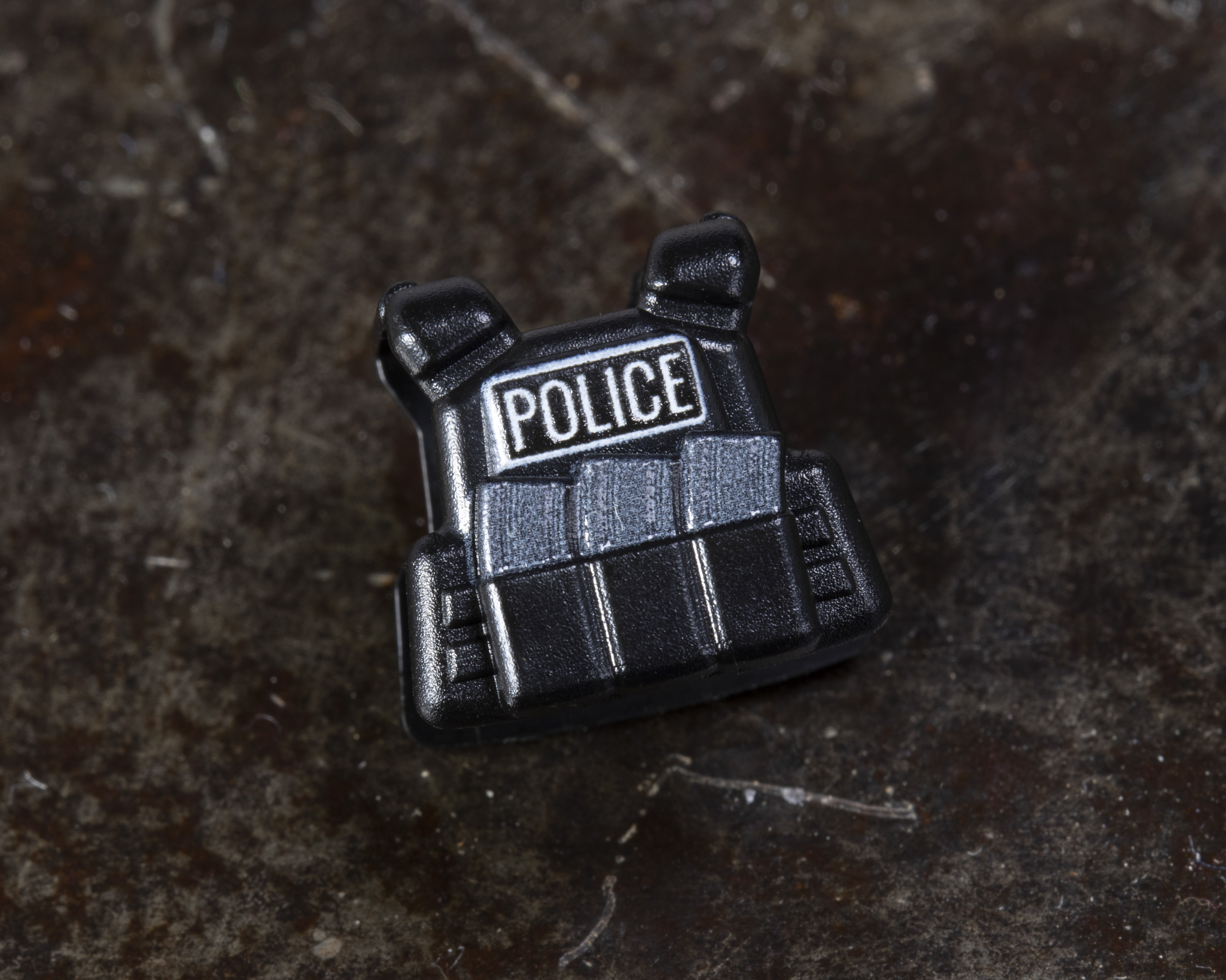 Plate Carrier Vest - Black with Printed Police Lettering