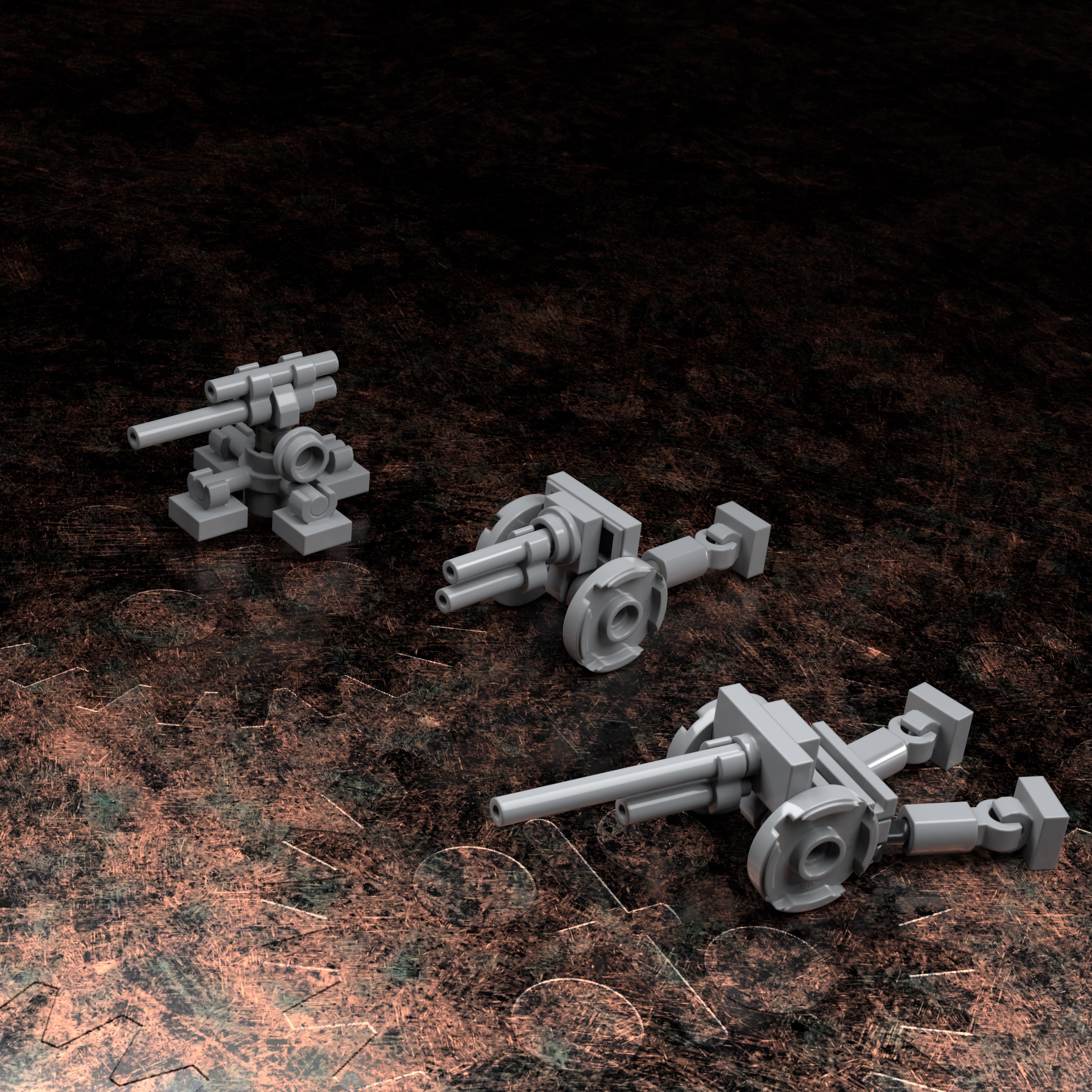 WWII Italian Artillery Pack - Cannone Da 75/32 - Modello 37, Obice da 100/17 Model 14, Cannone da 75/46 C.A. modello 34 (cruciform AA mount)