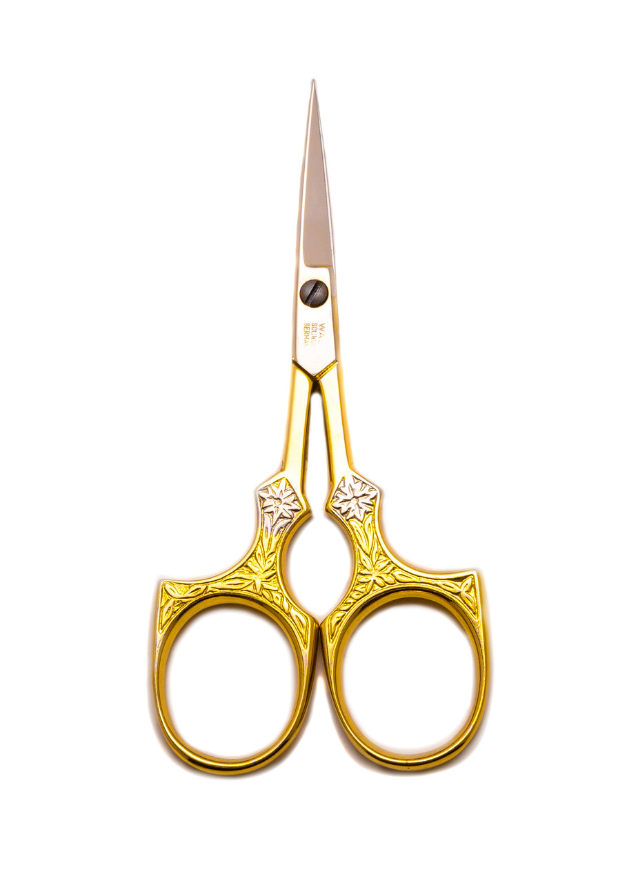 Lot Of 2 Multi Purpose Small Embroidery Fancy Scissors 3.5 Gold Plated  S.Steel