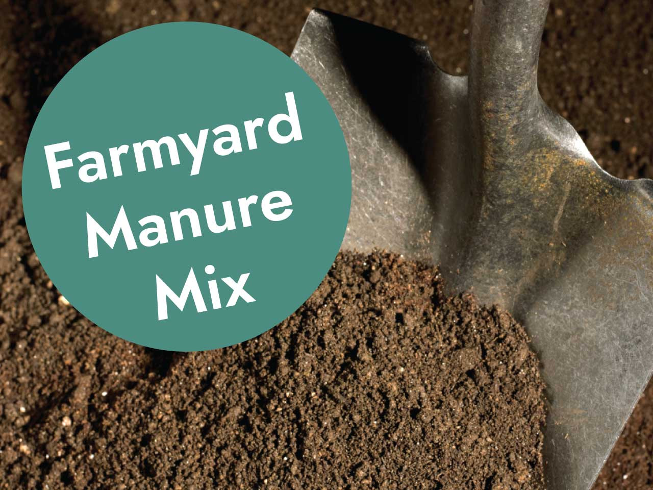 Manure bulk bag graphic with shovel