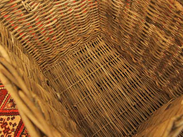 Large Rectangular Log Basket with Rope Rustic Baskets