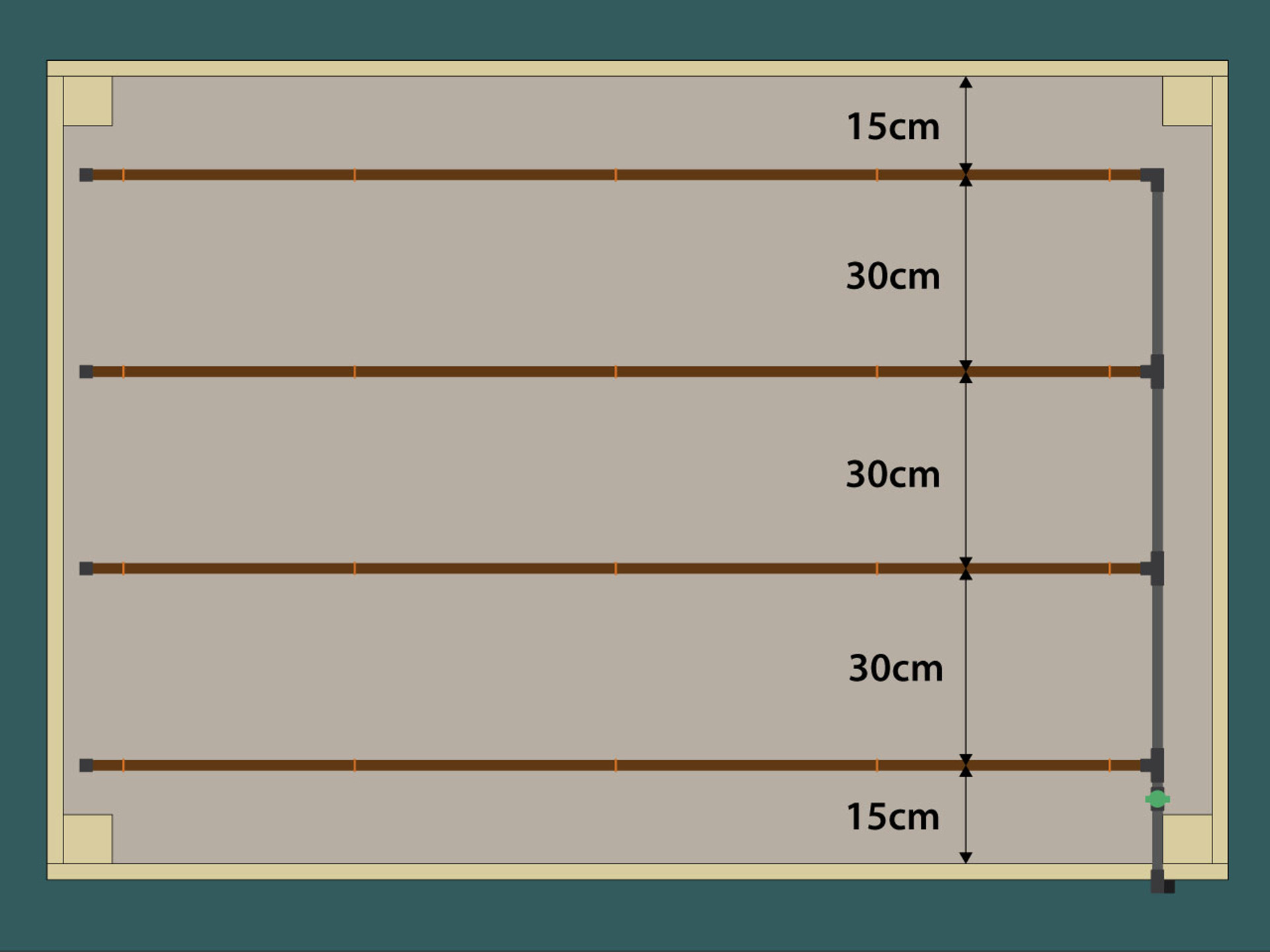 drip irrigation layout for raised bed