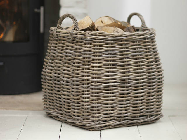 Wicker Baskets Tapered Log Storage Basket