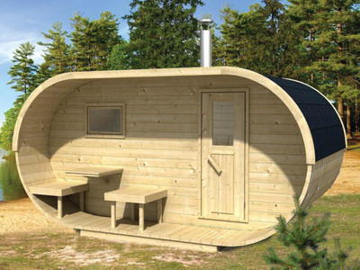 Wood Fired Oval Deluxe Sauna