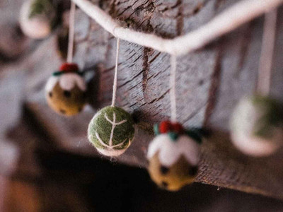 Sprout And Christmas Pudding Garland
