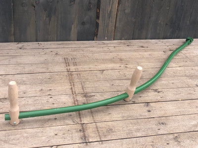 Green Scythe Handle - Tubular Steel (includes Grass Nail)