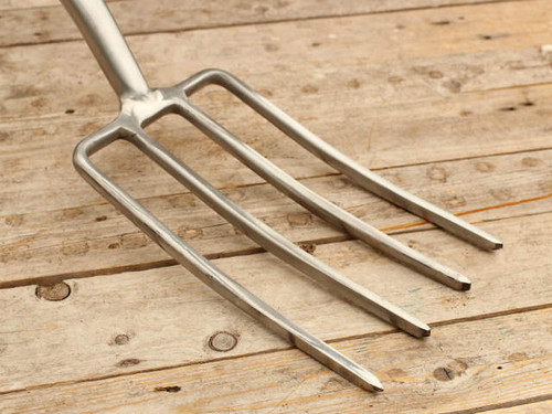 Strong Stainless steel headed garden fork from Burgon and ball