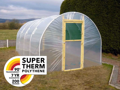 8ft wide premium polytunnel with supertherm polythene