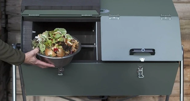 Adding food to a Joraform composter