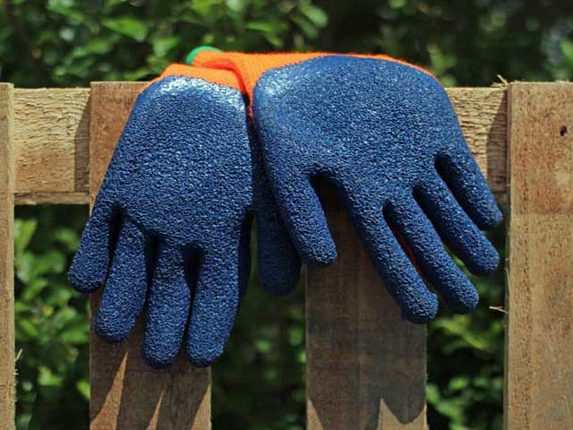 Fleece Lined Latex Dipped Gloves - Orange