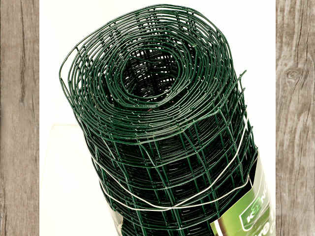 green coated wire mesh fence