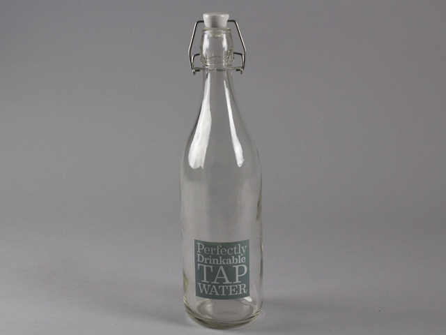 Glass Tap Water Bottle With Swing Stopper