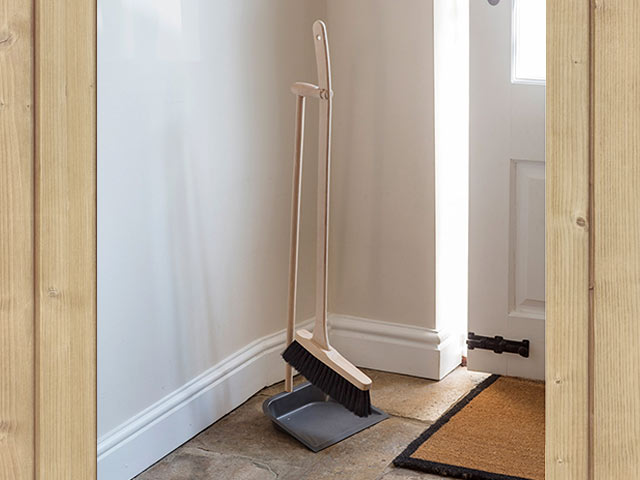 Dustpan and Brush with Long Beech Handle