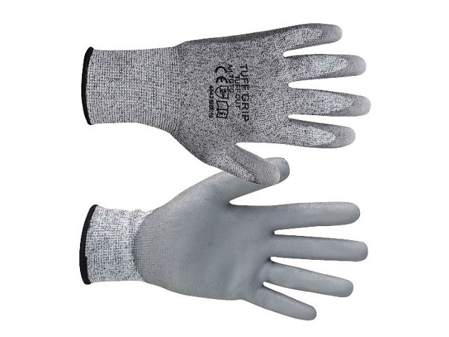 comfortable grey anti cut gloves from tuff grip