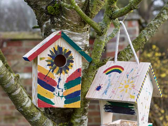 Paint Your Own Nest Box in the garden