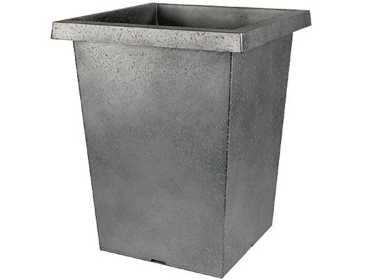 Tall square planter from Fargro in galvanised silver