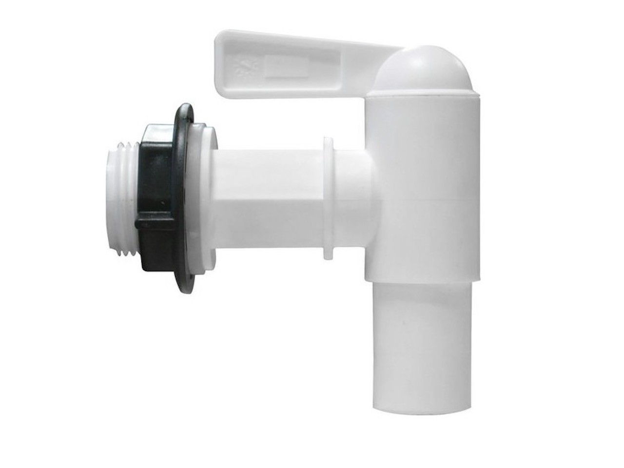 White plastic universal tap for garantia water butts
