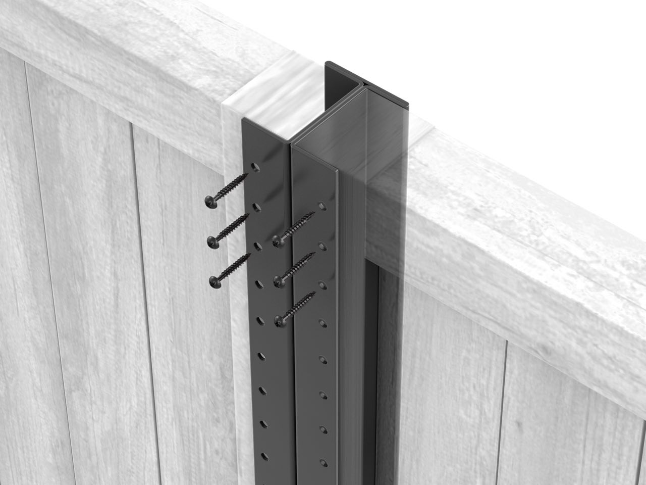 Durapost Galvanized Steel Fence Post anthracite grey