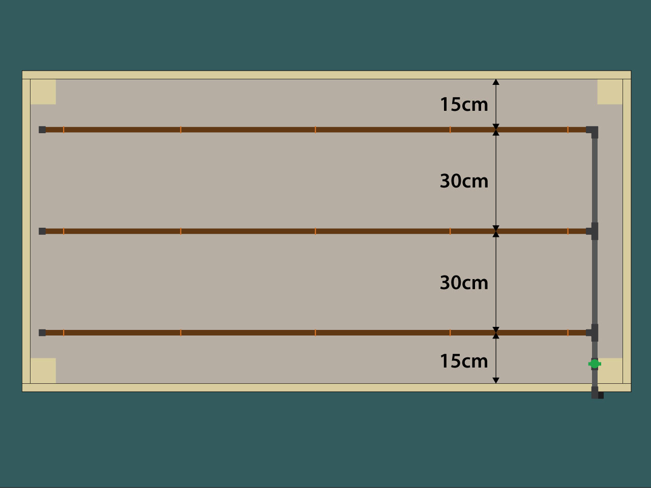 180cm x 90cm Raised Bed Irrigation Kit