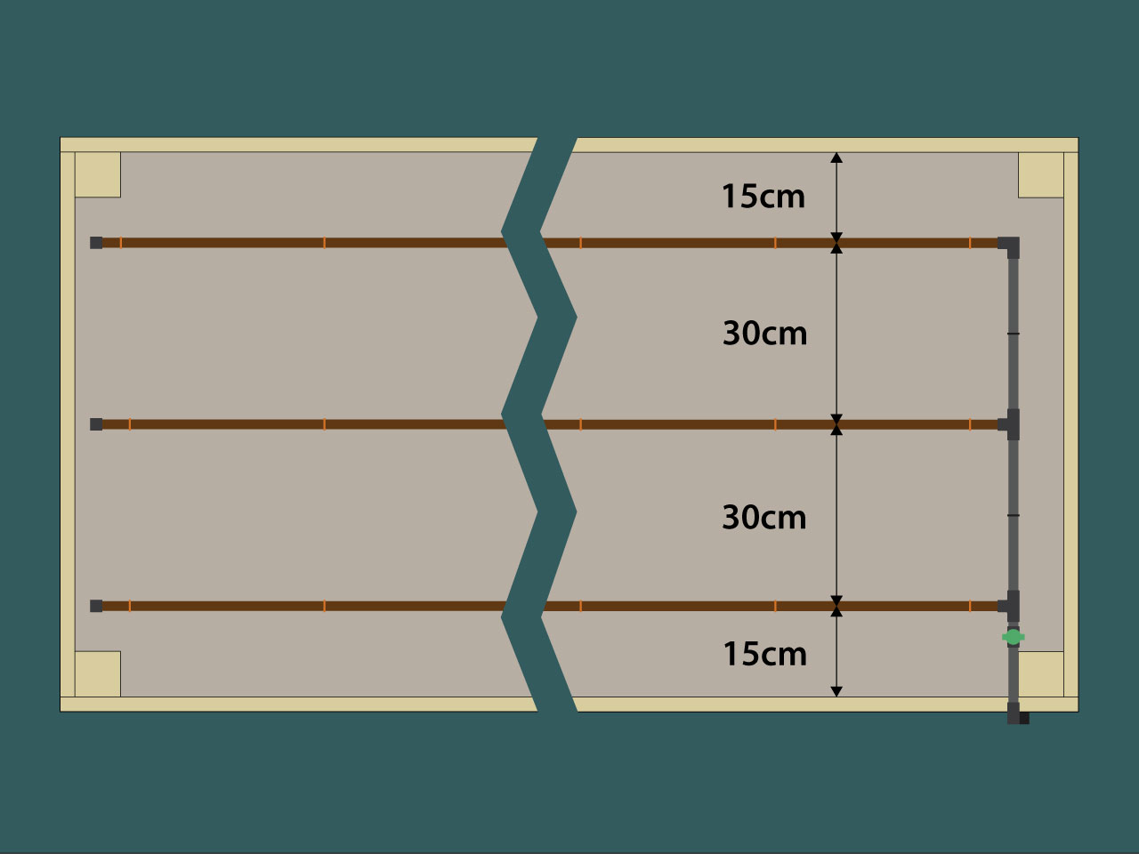 8ft x 3ft raised bed drip irrigation system