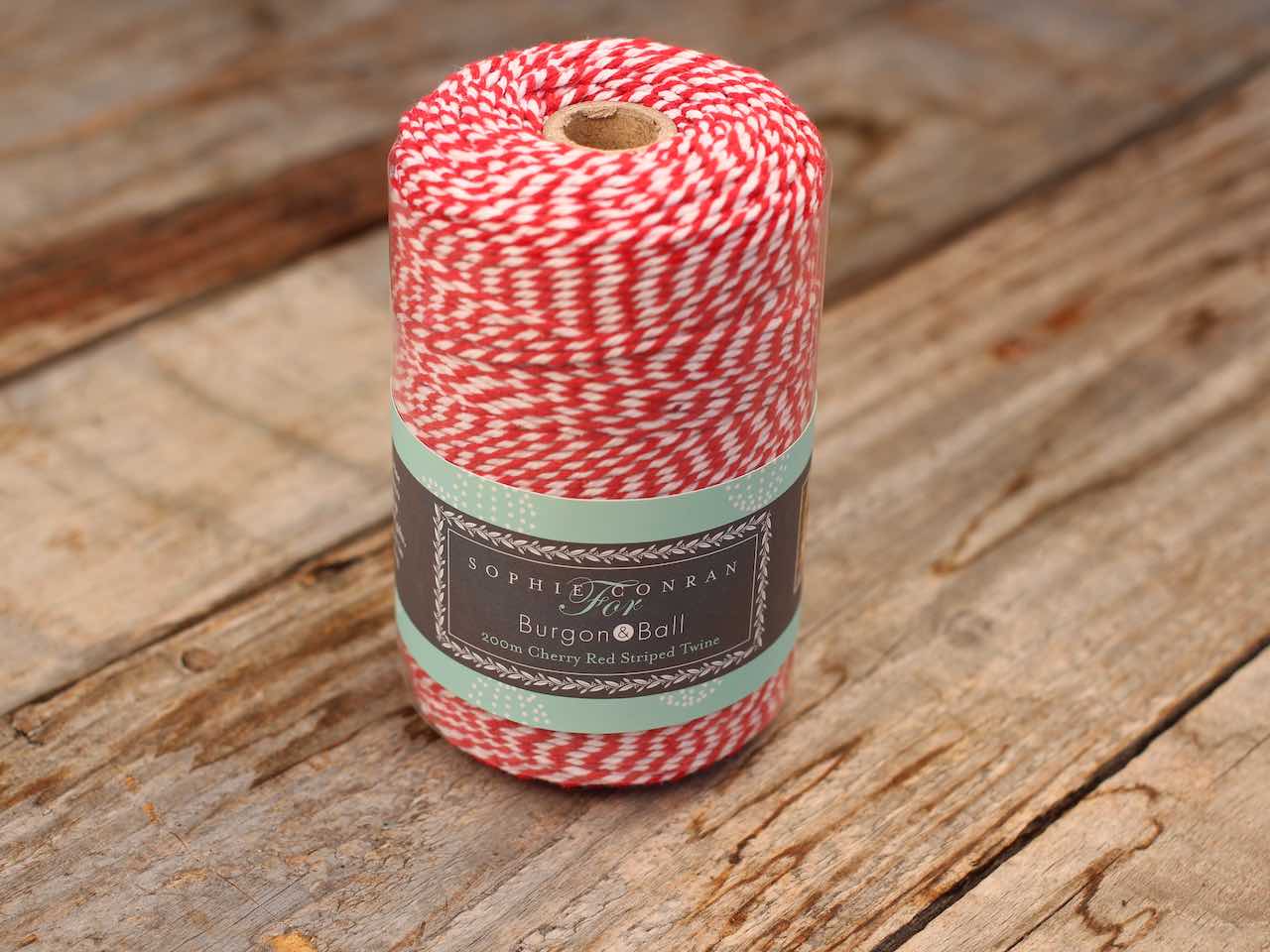 Striped twine bundle on decking